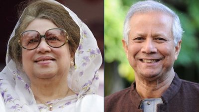 খালেদা জিয়া ও ড. মুহাম্মদ ইউনূস (ফাইল ফটো)