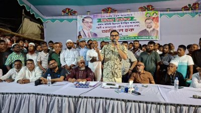 বক্তব্য দিচ্ছেন ঢাকা মহানগর উত্তর বিএনপির আহ্বায়ক আমিনুল হক