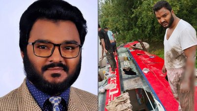 ফারুক হাসান ও দুর্ঘটনাকবলিত বাস