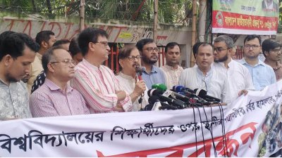 সমাবেশে বক্তব্য রাখছেন মাহমুদুর রহমান মান্না