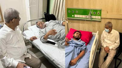 খন্দকার লুৎফর রহমান ও নুরুল হক নুরকে দেখতে হাসপাতালে গেছেন মির্জা ফখরুল