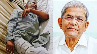 আহত জাগপা সভাপতি খন্দকার লুৎফর রহমান ও মির্জা ফখরুল ইসলাম আলমগীর