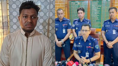 গ্রেফতার মোবারক হোসেন ও সংবাদ সম্মেলনে মোহাম্মাদ নাজির আহমেদ খাঁন