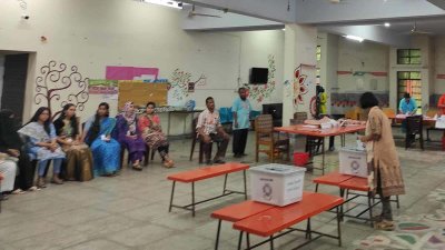 জাকসু নির্বাচনের একটি ভোটকেন্দ্র