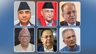 নেপালের ৬ সাবেক প্রধানমন্ত্রী। ছবি: খবর হাব