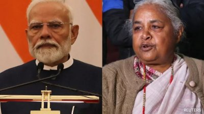 নরেন্দ্র মোদি ও সুশীলা কার্কি। ফাইল ছবি: রয়টার্স