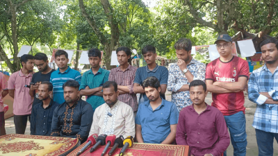 সংবাদ সম্মেলন করেন মাহমুদুল হাসান মিঠু