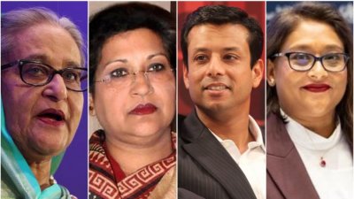 শেখ হাসিনা, শেখ রেহানা, সজীব ওয়াজেদ জয় ও সায়মা ওয়াজেদ পুতুল