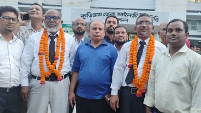 বিজয়ী সভাপতি (বামে) ও সাধারণ সম্পাদক (ডানে)