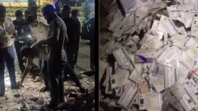 ফতুল্লা ক্রিকেট স্টেডিয়ামের সামনে থেকে গাজীপুর সিটি এলাকার প্রায় ১০ হাজার জাতীয় পরিচয়পত্র ও বিপুল পরিমাণ পোলিং অফিসারের কার্ড, সিল উদ্ধার করেছে পুলিশ