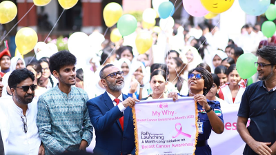 ‘স্তন ক্যান্সার সচেতনতা মাস’ উপলক্ষে বর্ণাঢ্য র‍্যালি