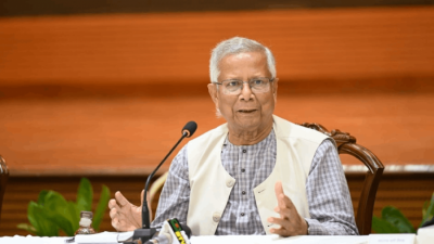 বক্তব্য দিচ্ছেন ড. মুহাম্মদ ইউনূস  (ছবি: প্রধান উপদেষ্টার প্রেস উইং)