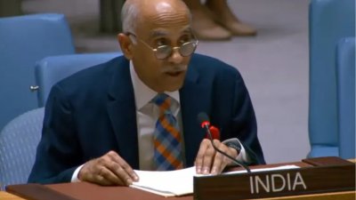 জাতিসংঘে ভারতের স্থায়ী প্রতিনিধি রাষ্ট্রদূত পরভথনেনি হরিশ। ছবি: এনডিটিভি।