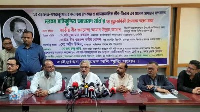 বক্তব্য রাখছেন আমান উল্লাহ আমান