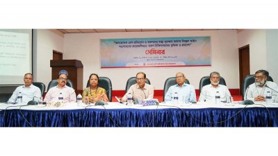 বক্তব্য রাখছেন প্রাথমিক ও গণশিক্ষা উপদেষ্টা ডা. বিধান রঞ্জন রায় পোদ্দার