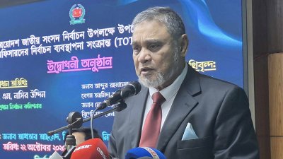 কথা বলছেন সিইসি এএমএম নাসির উদ্দিন
