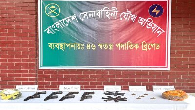 বিমানবন্দর রেলস্টেশনে সেনাবাহিনীর অভিযানে বিদেশি অস্ত্র ও বিস্ফোরক উদ্ধার