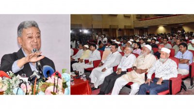 বক্তব্য দিচ্ছেন বিএনপির স্থায়ী কমিটির সদস্য ও সাবেক বাণিজ্যমন্ত্রী আমির খসরু মাহমুদ চৌধুরী