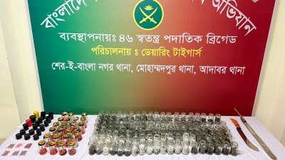 উদ্ধার করা বিস্ফোরক ও সামগ্রী