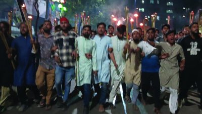 এনসিপির মশাল মিছিল