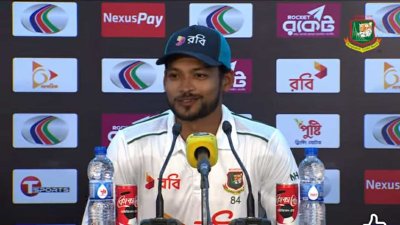 সংবাদ সম্মেলনে কথা বলেছেন অধিনায়ক নাজমুল হোসেন শান্ত।