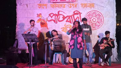 টিএসসির পায়রা চত্বরে এই সাংস্কৃতিক অনুষ্ঠানের আয়োজন করা হয়/ বাংলা ট্রিবিউন