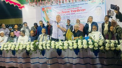 বক্তব্য দিচ্ছেন বিএনপি মনোনীত সংসদ সদস্য (এমপি) পদপ্রার্থী এম নাসের রহমান