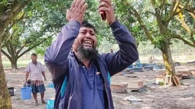 হতাশায় ভেঙে পড়েছেন ক্ষতিগ্রস্ত মৌচাষি ওসমান আলী