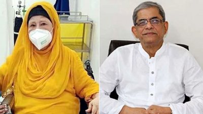 খালেদা জিয়া ও মির্জা ফখরুল ইসলাম আলমগীর, কোলাজ: বাংলা ট্রিবিউন