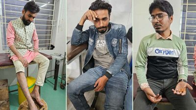 গাড়িচাপায় আহত তিন জন