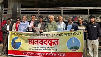 বাংলাদেশ সাধারণ নাগরিক সমাজ আয়োজিত মানববন্ধন