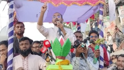 হাতিয়ায় পথ সভায় বক্তব্য দেন আবদুল হান্নান মাসউদ