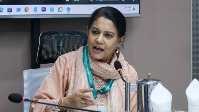 বক্তব্য দিচ্ছেন পরিবেশ উপদেষ্টা