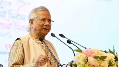 বক্তব্য রাখছেন প্রধান উপদেষ্টা মুহাম্মদ ইউনূস, ছবি: বাসস