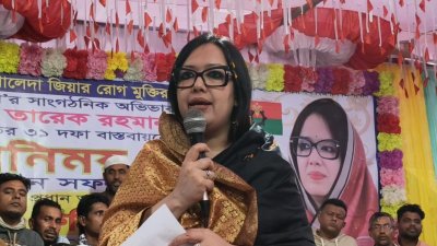সরাইলে এক সভায় বক্তব্য দেন রুমিন ফারহানা