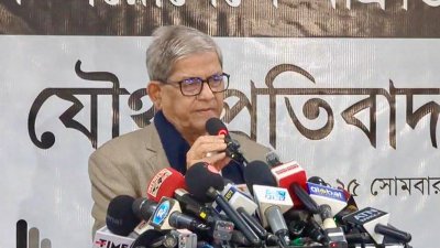 কথা বলছেন মির্জা ফখরুল ইসলাম আলমগীর