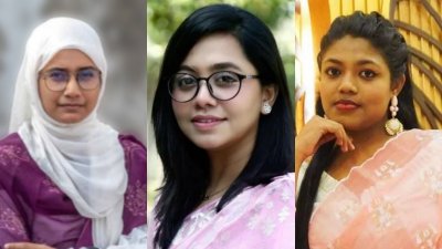 সামান্তা শারমিন, মাহমুদা মিতু ও নুসরাত তাবাসসুম (কোলাজ)