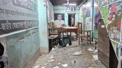 আন্দালিব রহমান পার্থের নেতৃত্বাধীন বাংলাদেশ জাতীয় পার্টির (বিজেপি) কার্যালয় ভাঙচুর