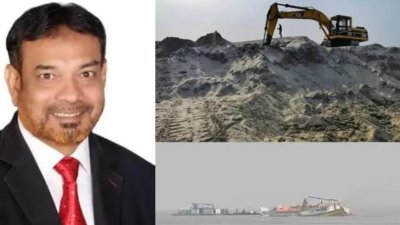 বগুড়ার সারিয়াকান্দি উপজেলায় যমুনা নদী থেকে অনুমোদন ছাড়াই বিভিন্ন পয়েন্টে অবৈধভাবে বালু উত্তোলনের মহোৎসব চলছে