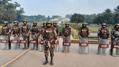 জিয়া উদ্যানে নিরাপত্তার দায়িত্ব পালন করছে বিজিবি