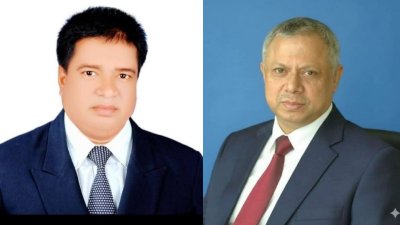 বিএনপি নেতা এম এ হান্নান ও জেলা আওয়ামী লীগের উপদেষ্টা এ কে একরামুজ্জামান