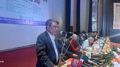 বক্তব্য রাখছেন আলী রীয়াজ
