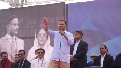 খুলনায় নির্বাচনি জনসভায় তারেক রহমান
