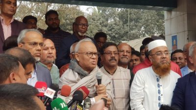 কুড়িগ্রাম কেন্দ্রীয় ঈদগাহ মাঠে নির্বাচনি মিছিল পূর্বক একটি জনসভায় রুহুল কবীর রিজভী