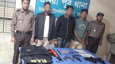 রাজধানীর উত্তরা পূর্ব থানায় গ্রেফতারকৃতরা