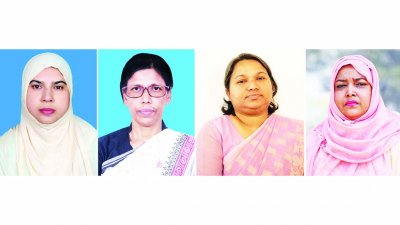 চট্টগ্রামের চার নারী প্রার্থী: সাবিনা খাতুন, আসমা আক্তার, দীপা মজুমদার ও জিন্নাত আকতার (বাঁ থেকে)