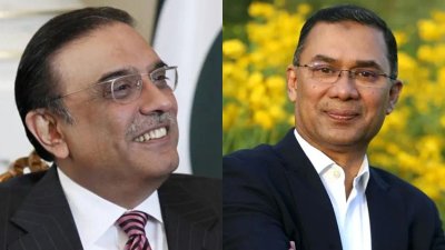আসিফ আলি জারদারি ও তারেক রহমান (কোলাজ)