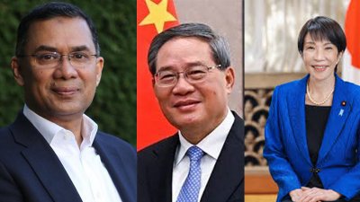 বাংলাদেশের প্রধানমন্ত্রী তারেক রহমান, চীনের প্রধানমন্ত্রী লি কিয়াং এবং জাপানের প্রধানমন্ত্রী তাকাইচি সানাই