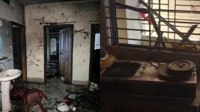 বিস্ফোরণে ক্ষতিগ্রস্ত ঘর