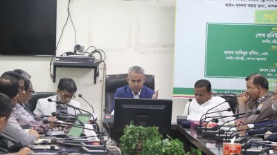 ঈদুল ফিতর উপলক্ষে আয়োজিত প্রস্তুতিমূলক সভায় রেলমন্ত্রী, প্রতিমন্ত্রীসহ সংশ্লিষ্টরা। ছবি: সংগৃহীত